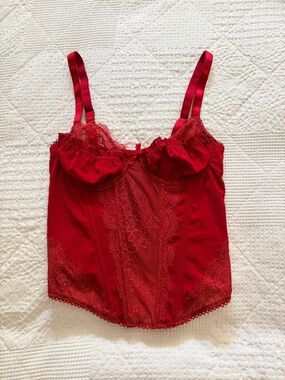 Urban Outfitters Red Lace Bustier Corset Top size Small